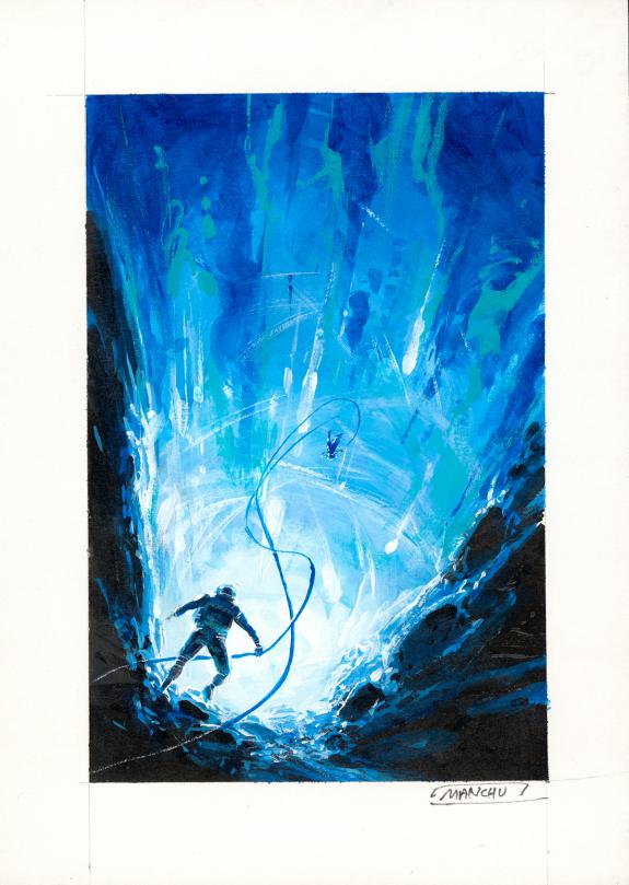 Manchu - Pochade d'une couverture originale " La maison des 