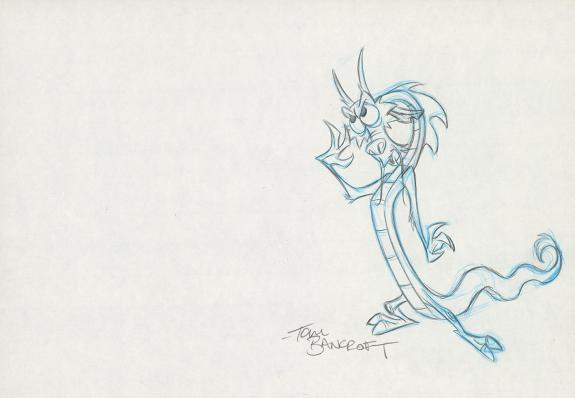 Tom Bancroft  - Crayonn&eacute; original de design de Mushu pour le