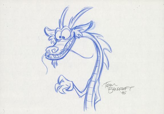 Tom Bancroft  - Crayonn&eacute; original de design de Mushu pour le