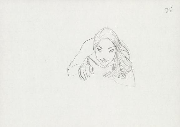 Glen Keane - Crayonn&eacute; original de design de Pocahontas pour 