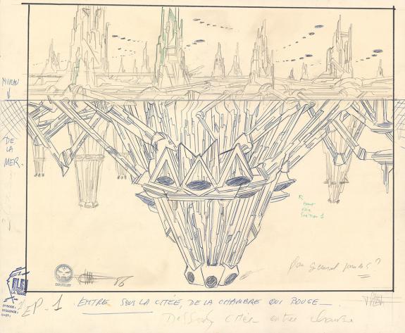 Philippe Druillet - Crayonn&eacute; original pr&eacute;paratoire pour la s