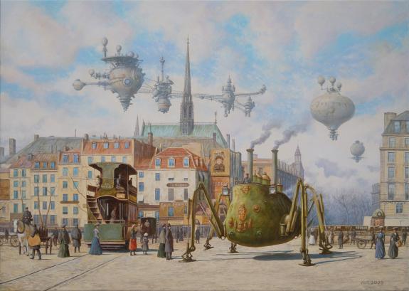Vadim Voitekhovitch - Place Saint-Michel peinture originale 