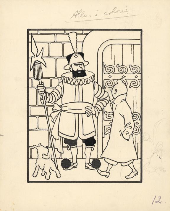 Herg&eacute; - Tintin, Le Sceptre d'Ottokar, Illustration originale