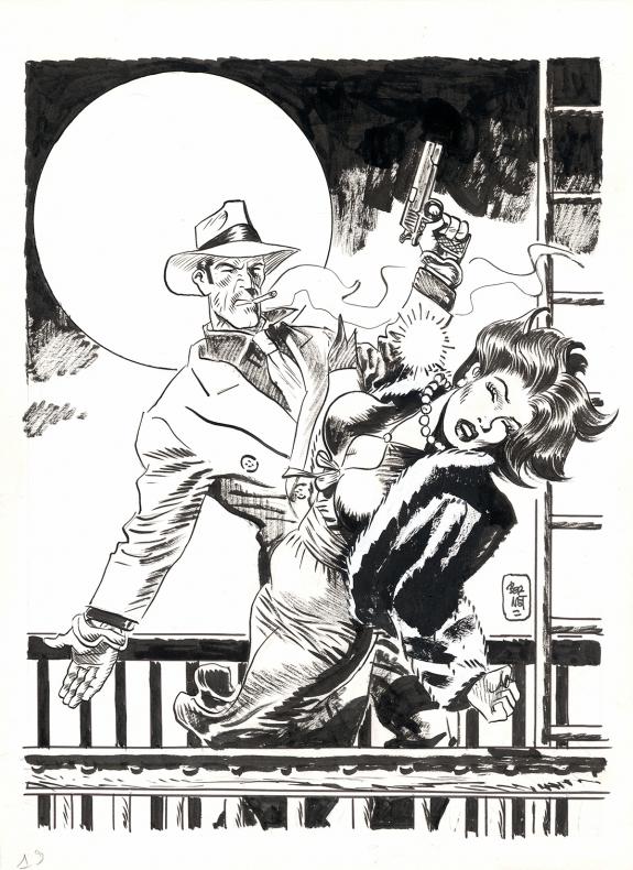 Jordi Bernet - Torpedo, Illustration originale r&eacute;alis&eacute;e en 1