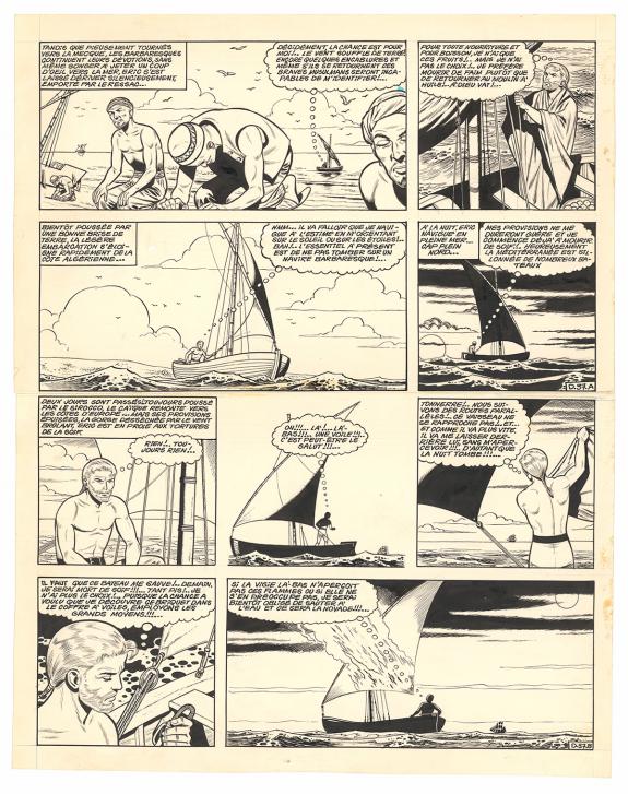 Victor Hubinon - Barbe-Rouge, D&eacute;fi au Roy, Planche originale