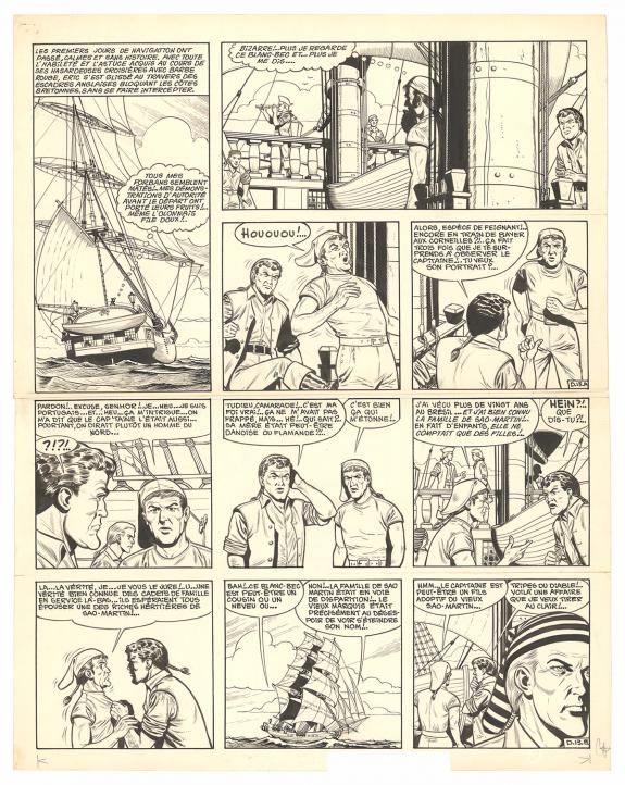 Victor Hubinon - Barbe-Rouge, D&eacute;fi au Roy, Planche originale