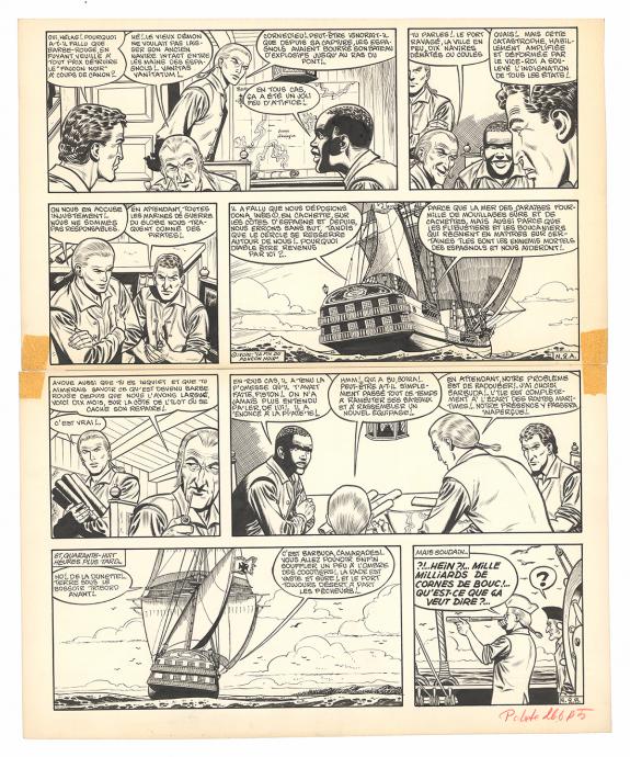 Victor Hubinon - Barbe-Rouge, Mort ou vif, Planche originale