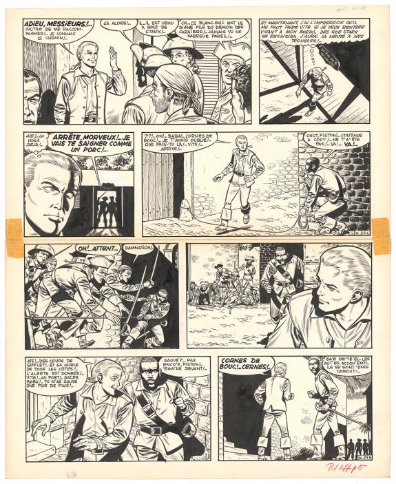 Victor Hubinon - Barbe-Rouge, Mort ou vif, Planche originale