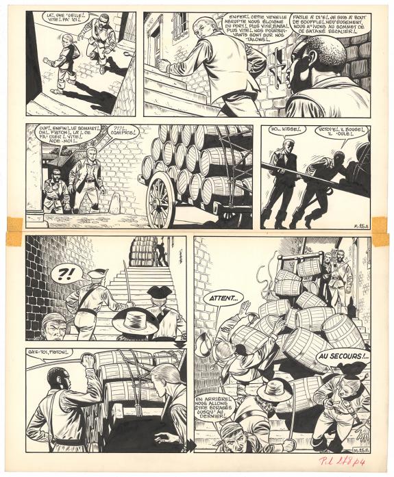 Victor Hubinon - Barbe-Rouge, Mort ou vif, Planche originale