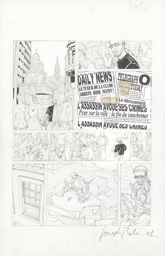 Joseph B&eacute;h&eacute; (Griesmar) - Menaces de mort, Planche originale 