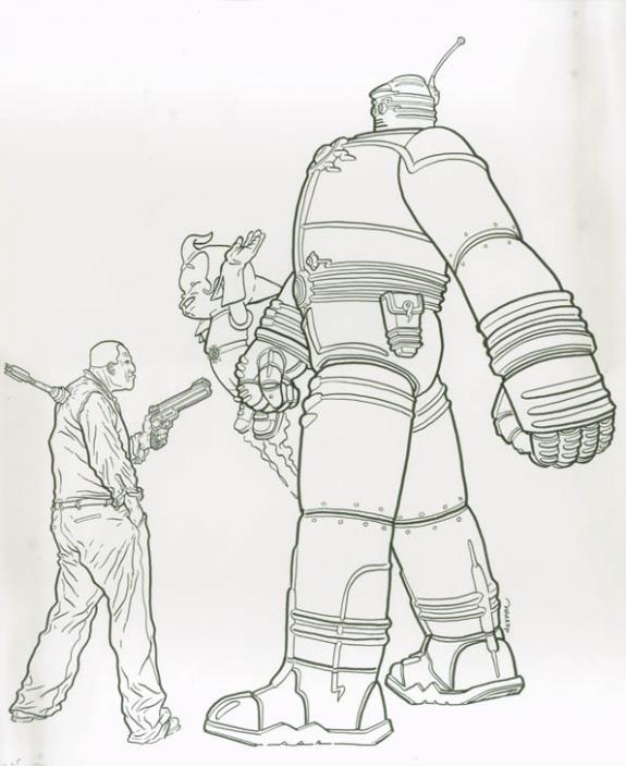 Geof Darrow - Illustration originale, hommage Hard Boiled et