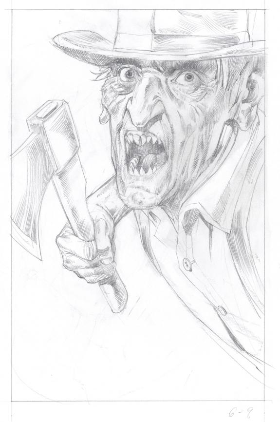 Attila Futaki - Severed, Issue 6, Crayonn&eacute; original de planc