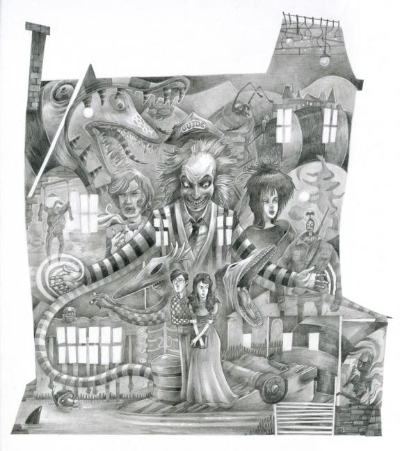 Ludovic Chesnot - Beetlejuice, de Tim Burton (1988), illlust