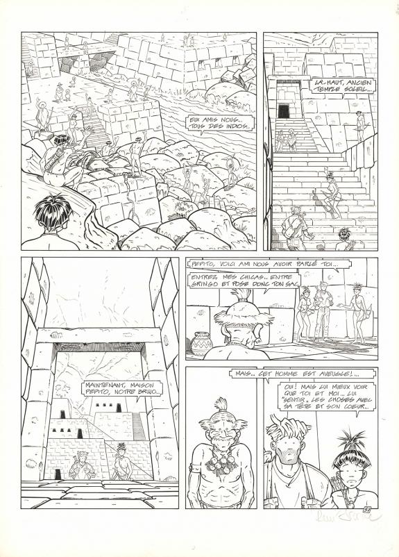 Ren&eacute; Sterne - Adler, La Jungle rouge, Planche originale 