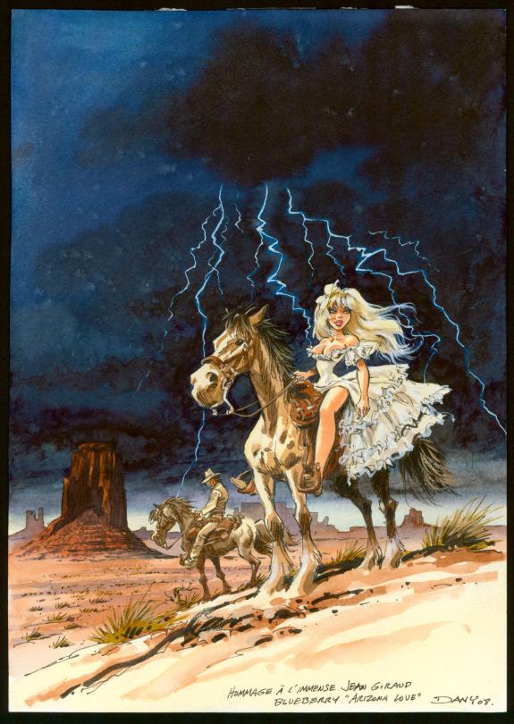 Dany - Illustration originale - Hommage &agrave; Jean Giraud 