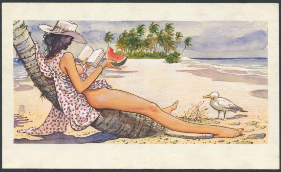 Milo Manara - Illustration originale r&eacute;alis&eacute;e pour la sectio