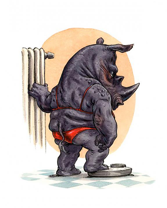 Guznag - Illustration originale - Today, one foot senough. S