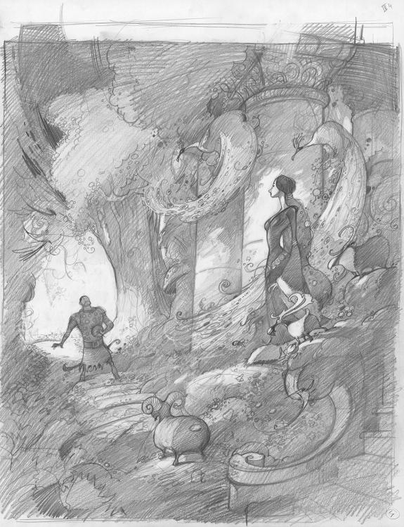 Fr&eacute;d&eacute;ric Pillot - Orlando Furioso, Crayonn&eacute; original chapitr