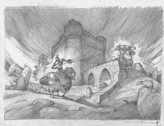 Fr&eacute;d&eacute;ric Pillot - Orlando Furioso, Crayonn&eacute; original chapitr