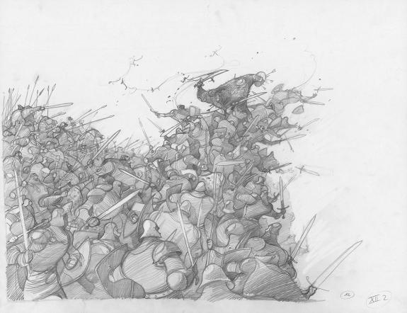 Fr&eacute;d&eacute;ric Pillot - Orlando Furioso, Crayonn&eacute; original chapitr