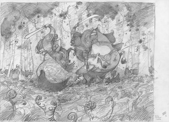 Fr&eacute;d&eacute;ric Pillot - Orlando Furioso, Crayonn&eacute; original chapitr