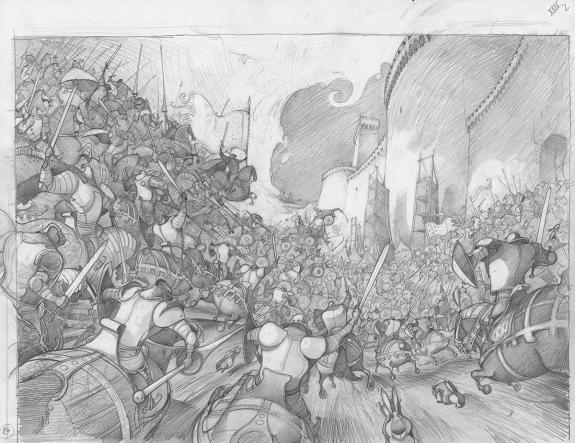 Fr&eacute;d&eacute;ric Pillot - Orlando Furioso, Crayonn&eacute; original chapitr