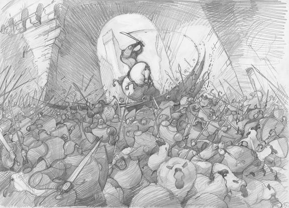 Fr&eacute;d&eacute;ric Pillot - Orlando Furioso, Crayonn&eacute; original chapitr