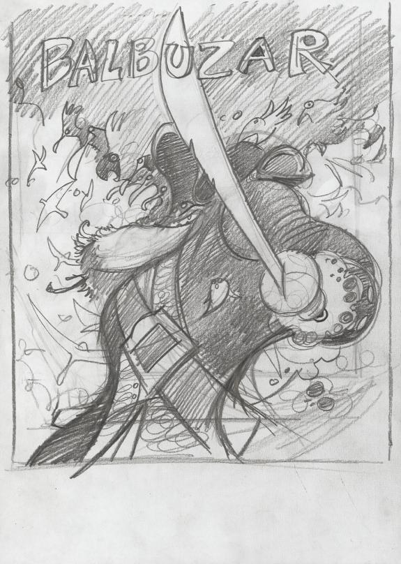 Fr&eacute;d&eacute;ric Pillot - Balbuzar, Crayonn&eacute; original r&eacute;alis&eacute; pour u