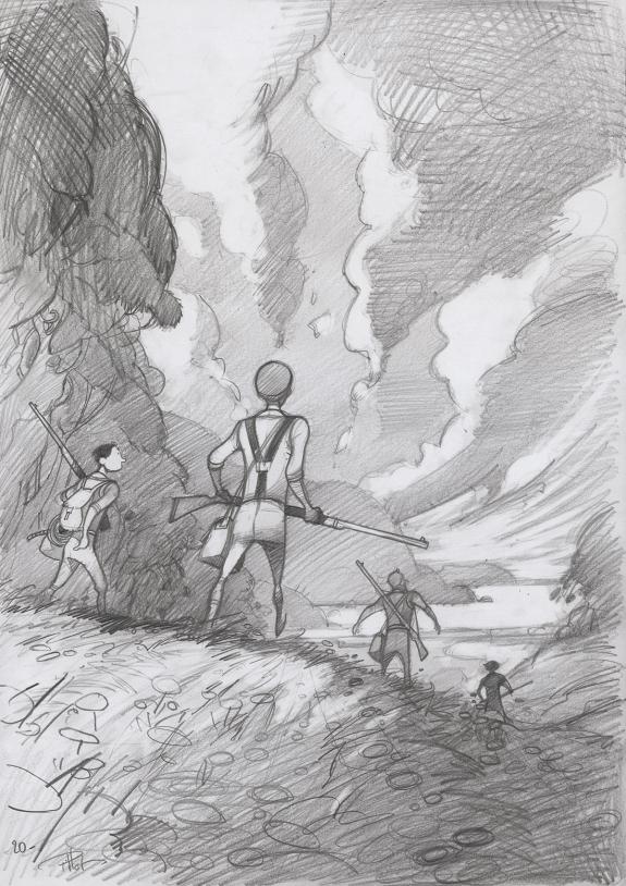 Fr&eacute;d&eacute;ric Pillot - Deux ans de vacances, Crayonn&eacute; pr&eacute;paratoir