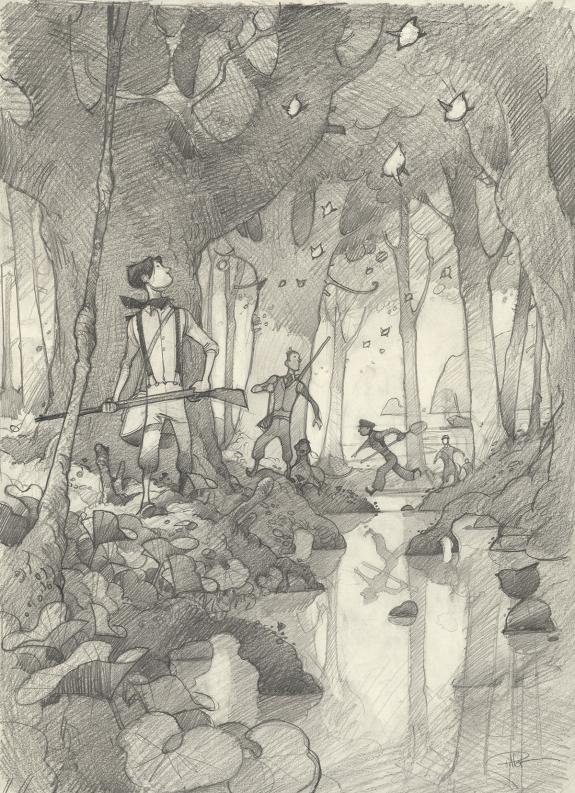 Fr&eacute;d&eacute;ric Pillot - Deux ans de vacances, Crayonn&eacute; pr&eacute;paratoir