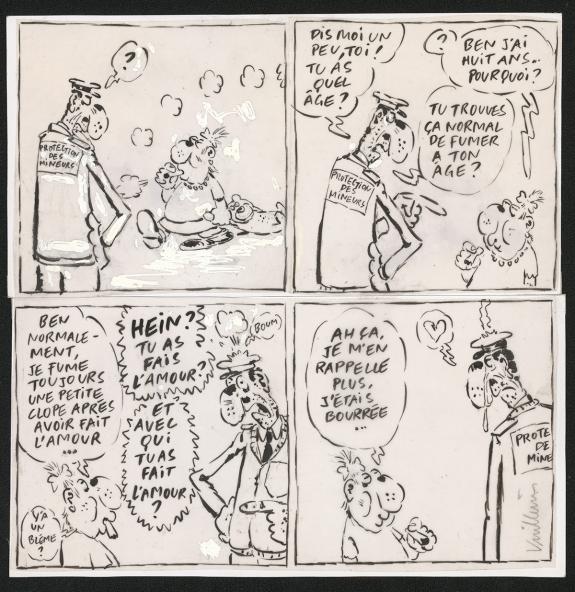 Philippe Vuillemin - Planche originale, pr&eacute;sence de correcte