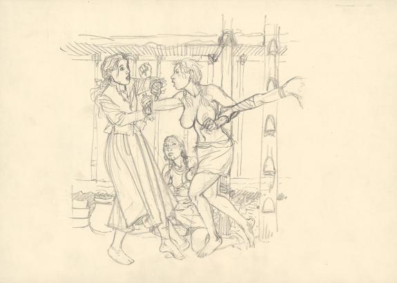 Andr&eacute; Juillard - Plume aux Vents, L'Oiseau-Tonnerre, Crayonn