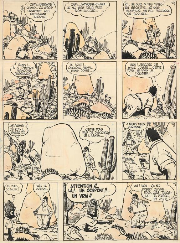 Jij&eacute; - Blondin et Cirage, Planche originale n&deg;42. Vestiges d