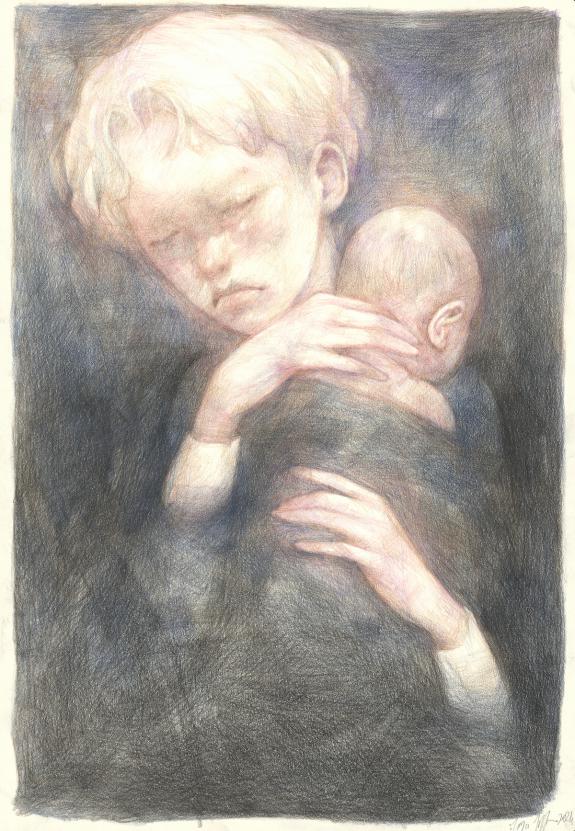 Marco Mazzoni - Illustration originale : "L'&Eacute;treinte