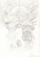 Didier Graffet - The Seven Swords, Crayonn&eacute; original  de la 