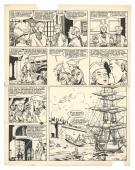 Victor Hubinon - Barbe-Rouge, D&eacute;fi au Roy, Planche originale