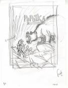 Fred Simon - Popotka le petit sioux, Mahto, Crayonn&eacute; origina