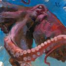 Greg Manchess - Pieuvre, Peinture originale, inspir&eacute;e de l'u