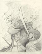 Fr&eacute;d&eacute;ric Pillot - Balbuzar, Crayonn&eacute; pr&eacute;paratoire original r