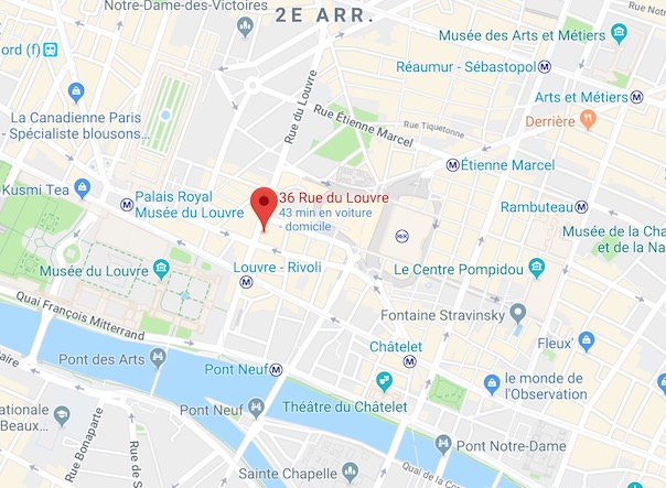 Plan Google Maps d'acc�s � la Galerie
